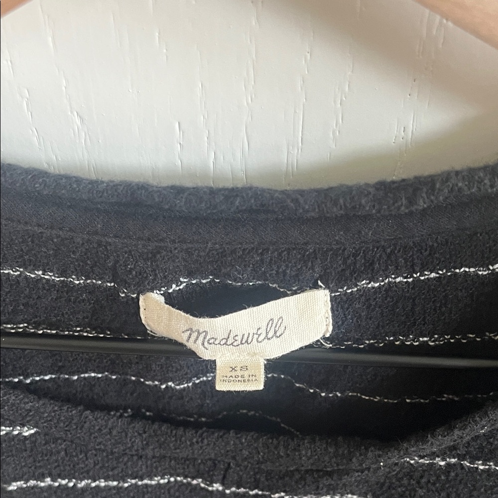 Madewell Black and White Striped Tie-Front Tee - Picture 2 of 2